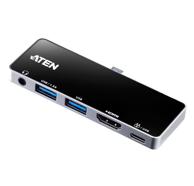 Aten USB-C Travel Dock with Power Pass-Through, Multiport connection, Supports DP1.4 with single HDMI video output, Designed for iPad Pro & Surface Aten USB-C Travel Dock with Power Pass-Through, Multiport connection, Supports DP1.4 with single HDMI video output, Designed for iPad Pro & Surface